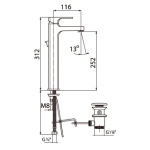 Roca Escuadra 冷熱水高身面盆龍頭